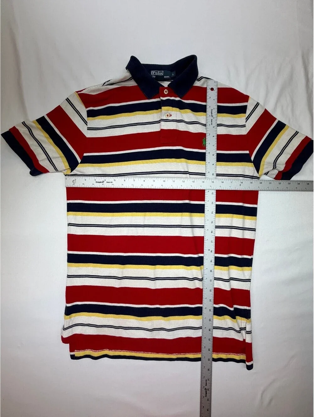 Polo Ralph Lauren Men's Polo Shirt Striped 2-Button Logo Size Large Multicolor